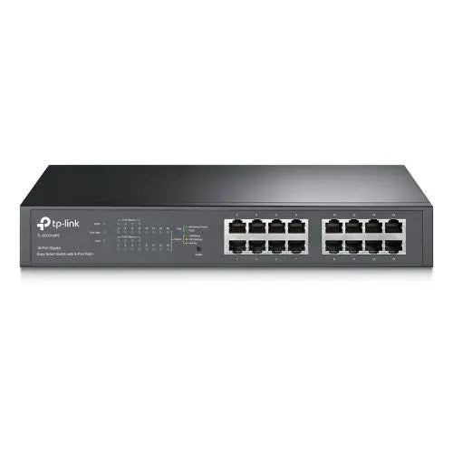 TP-LINK (TL-SG1016PE) 16-Port Gigabit Easy Smart Desktop/Rackmount Switch, 8-Port PoE+, Metal - HONORABLE VETERANS SOLUTIONS