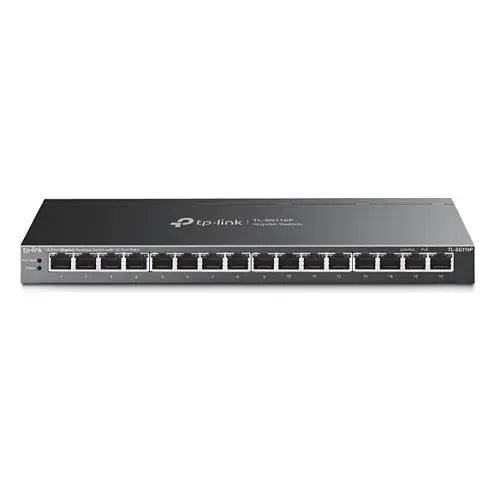TP-LINK (TL-SG116P) 16-Port Gigabit Desktop Switch with 16-Port PoE+ - HONORABLE VETERANS SOLUTIONS