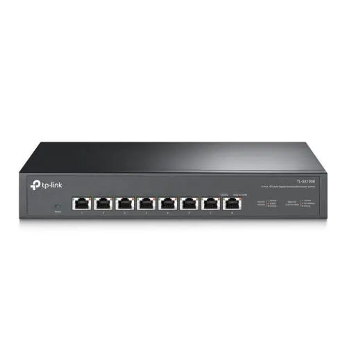 TP-LINK (TL-SX1008) 8-Port Unmanaged 10G Multi-Gigabit Desktop/Rackmount Switch, 8x 100/1G/2.5G/5G/10G, Low-Noise Fan, Steel Case - HONORABLE VETERANS SOLUTIONS