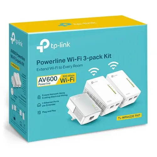 TP-LINK (TL-WPA4220T KIT) 300Mbps AV600 Wireless N Powerline Adapter Triple Kit - HONORABLE VETERANS SOLUTIONS
