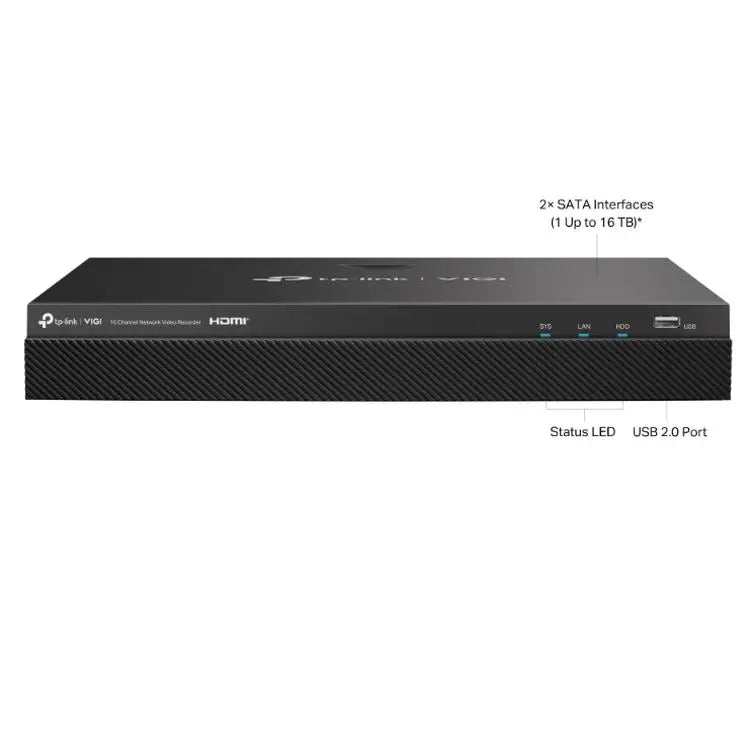 TP-LINK (VIGI NVR2016H) 16 Channel Network Video Recorder, 16-Channel Live View, 4K HDMI Output, 2x SATA, H.265+ - HONORABLE VETERANS SOLUTIONS