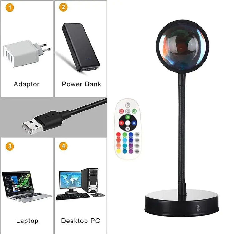 USB 5V Tuya Smart Sunset Lamp Night Light Sunset Projector Smart Life APP Remote Led Lights Room Decoration Photography Gift - HONORABLE VETERANS SOLUTIONS