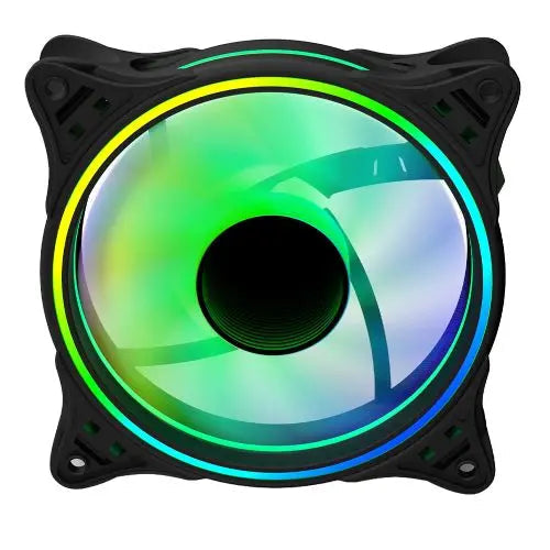 Vida Infinity01 120mm ARGB Dual Ring PWM Case Fan, Hydraulic Bearing, Infinity Mirror Effect, 500-1500 RPM, Black - HONORABLE VETERANS SOLUTIONS