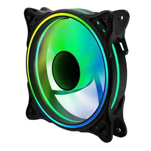 Vida Infinity01 120mm ARGB Dual Ring PWM Case Fan, Hydraulic Bearing, Infinity Mirror Effect, 500-1500 RPM, Black - HONORABLE VETERANS SOLUTIONS