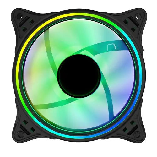 Vida Infinity01 120mm ARGB Dual Ring PWM Case Fan, Hydraulic Bearing, Infinity Mirror Effect, 500-1500 RPM, Black - HONORABLE VETERANS SOLUTIONS