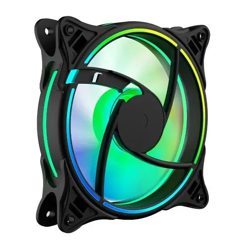 Vida Infinity01 120mm ARGB Dual Ring PWM Case Fan, Hydraulic Bearing, Infinity Mirror Effect, 500-1500 RPM, Black - HONORABLE VETERANS SOLUTIONS