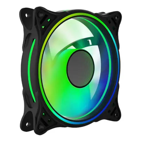 Vida Infinity01 120mm ARGB Dual Ring PWM Case Fan, Hydraulic Bearing, Infinity Mirror Effect, 500-1500 RPM, Black - HONORABLE VETERANS SOLUTIONS