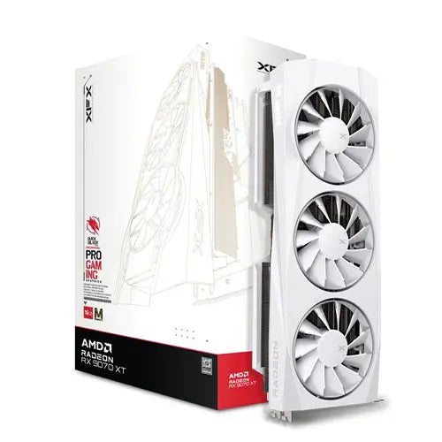 XFX RX9070 XT Quicksilver White Magnetic Air Edition, PCIe5, 16GB DDR6, HDMI, 3 DP, 2970MHz Clock, Magnetic Air Tech - HONORABLE VETERANS SOLUTIONS
